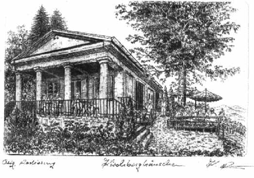 Radierung Kirchberghuschen von  J.U. Stehle